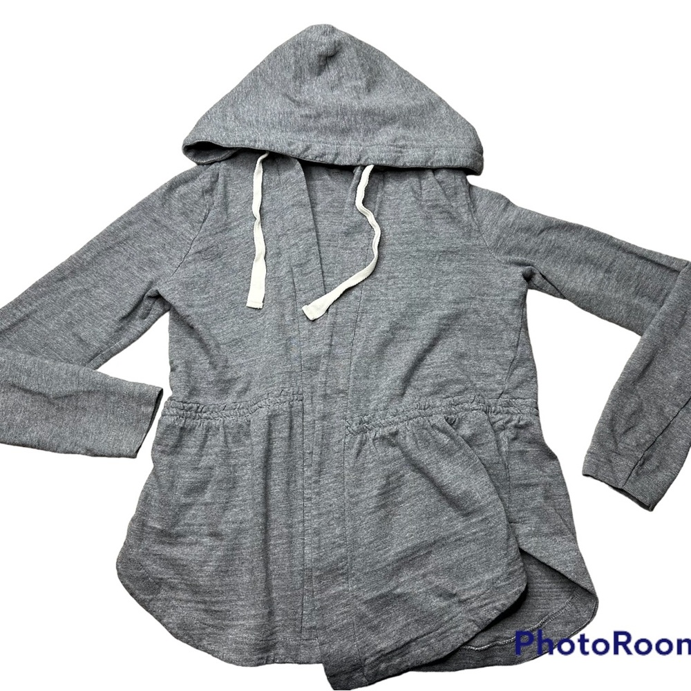 Loft women grey color hoodie cardigan, S